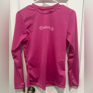 O'Neill Pink Long Sleeve UPF 50+ Rash Guard/swim shirt
